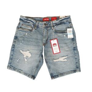 Ring‎ Of Fire Nirvana Shorts Womens Denim Blue Distressed Slim Size 31